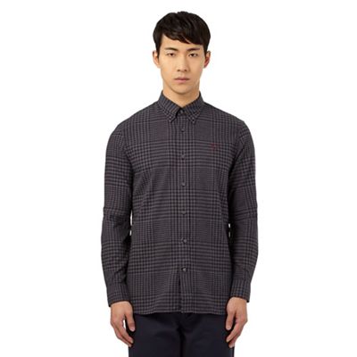Fred Perry Dark grey gingham checked regular fit shirt